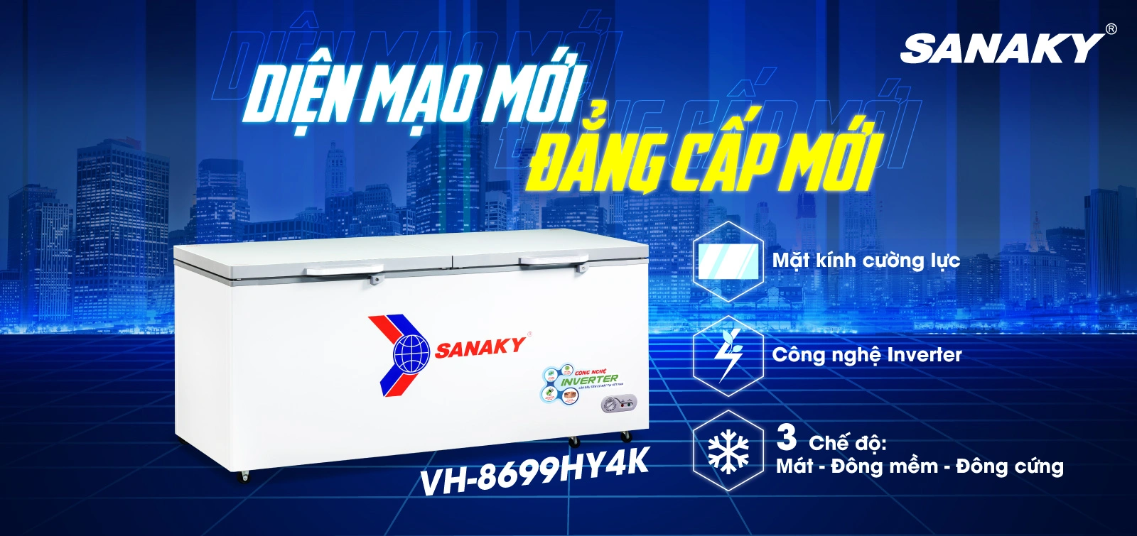 Tủ đông Sanaky 761 lít VH-8699HY4K Tủ đông Sanaky 761 lít VH-8699HY4K