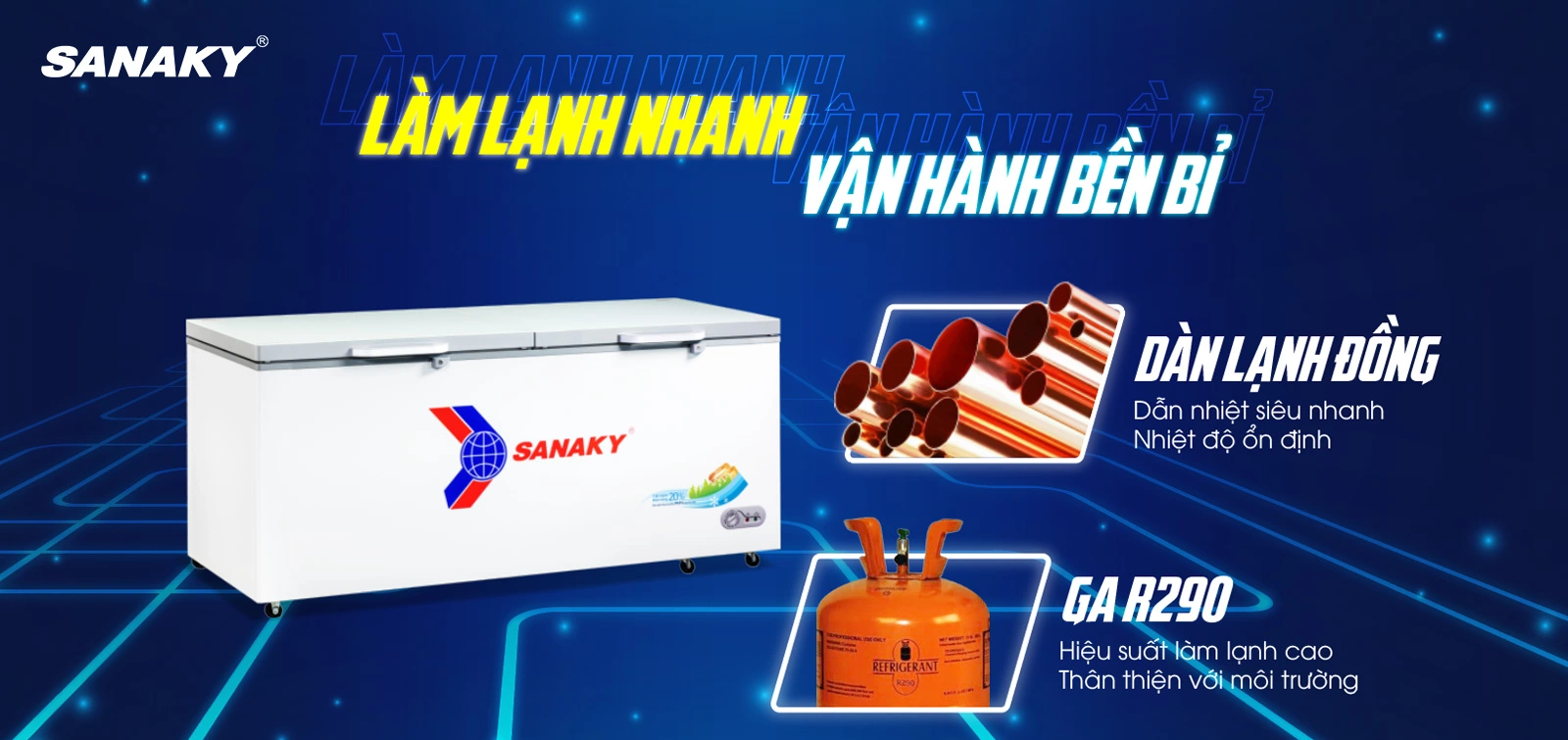 Tủ đông Sanaky 761 lít VH-8699HYK Tủ đông Sanaky 761 lít VH-8699HYK