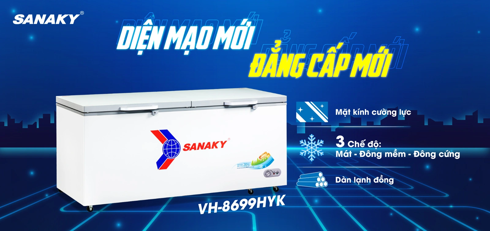 Tủ đông Sanaky 761 lít VH-8699HYK Tủ đông Sanaky 761 lít VH-8699HYK