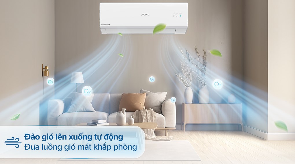 Cơ chế đảo gió của Máy lạnh Aqua 1 HP inverter AQA-RUV10RB2