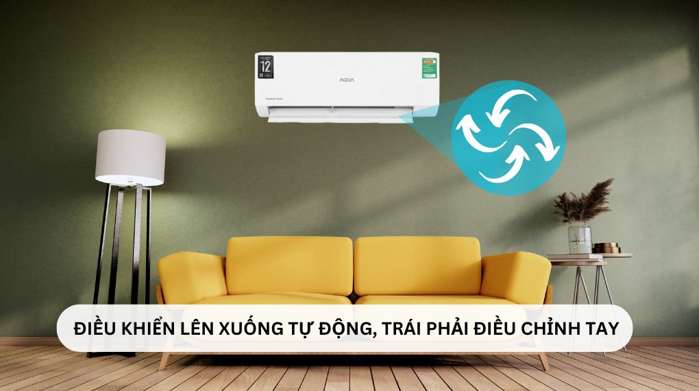 Cơ chế đảo gió của Máy lạnh Aqua 1.5 HP inverter AQA-RV13QA3