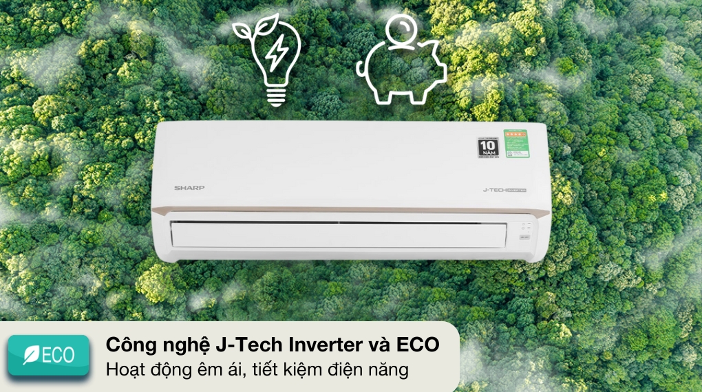 Công nghệ J-Tech inverter và Eco của Máy lạnh Sharp 1 HP inverter AH-X10CEWC