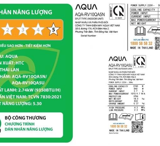 Máy lạnh Aqua 1 HP inverter AQA-RV10QA5