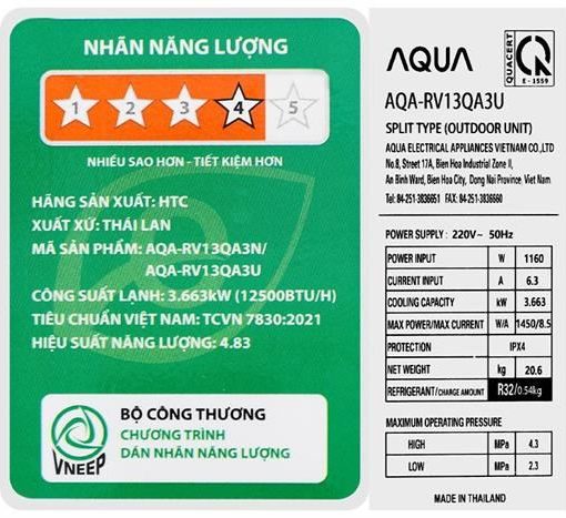 Máy lạnh Aqua 1.5 HP inverter AQA-RV13QA3 8