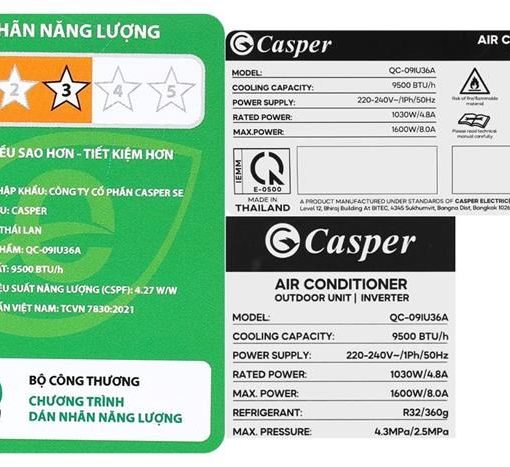 Máy lạnh Casper 1 HP inverter QC-09IU36