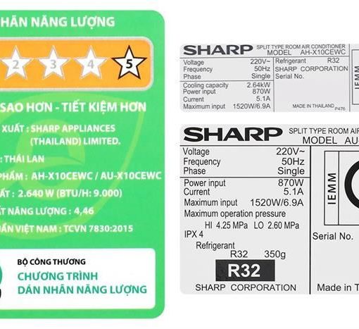 Máy lạnh Sharp 1 HP inverter AH-X10CEWC 9