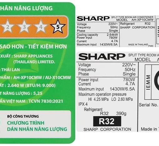 Máy lạnh Sharp 1 HP inverter AH-XP10CMW