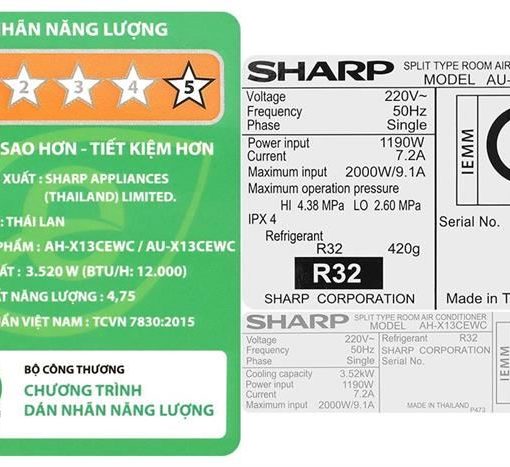 Máy lạnh Sharp 1.5 HP inverter AH-X13CEWC