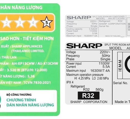 Máy lạnh Sharp 1.5 HP inverter AH-XP13CHW