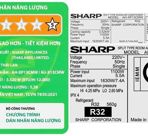 Máy lạnh Sharp 1.5 HP inverter AH-XP13CMW