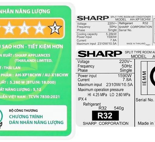 Máy lạnh Sharp 2 HP inverter AH-XP18CHW