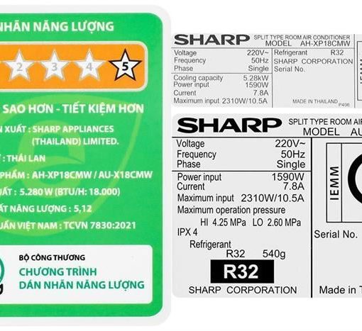 Máy lạnh Sharp 2 HP inverter AH-XP18CMW