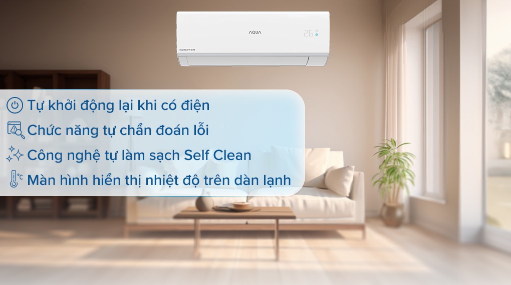 Tiện ích của Máy lạnh Aqua 1 HP inverter AQA-RUV10RB2