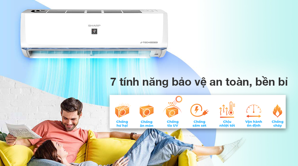 7 tính năng bảo vệ an toàn của Máy lạnh Sharp 1 HP inverter AH-XP10BSW