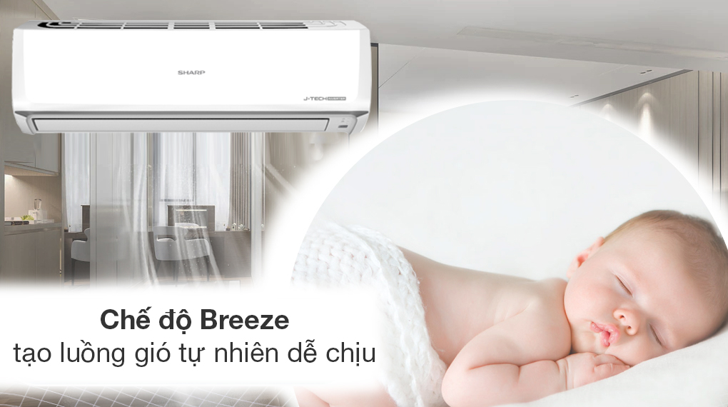 Chế độ Breeze của máy lạnh Sharp 2 HP inverter AH-X18ZEW