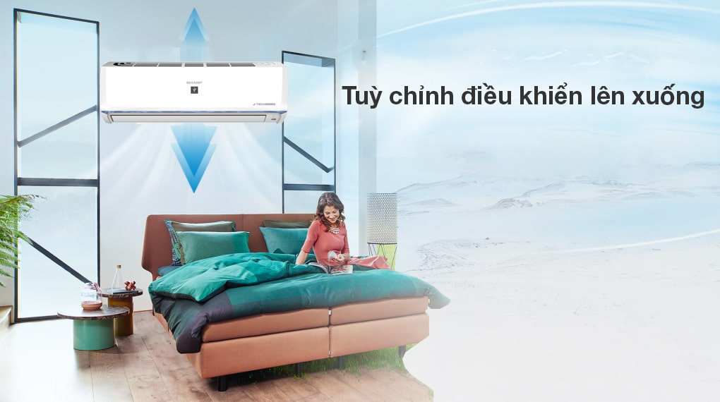 Cơ chế đảo gió của Máy lạnh Sharp 1 HP inverter AH-XP10BSW