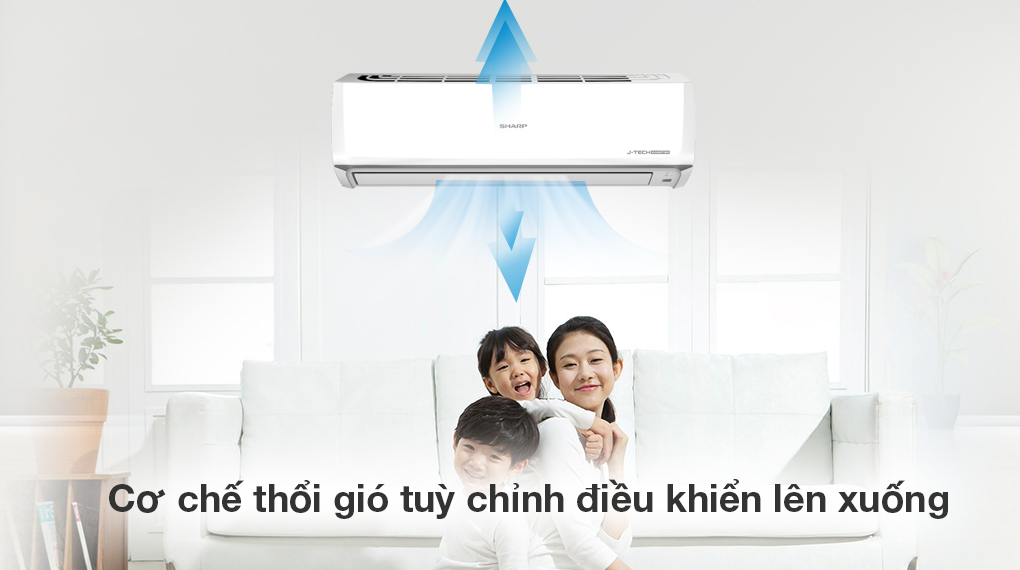 Cơ chế đảo gió của máy lạnh Sharp 2 HP inverter AH-X18ZEW