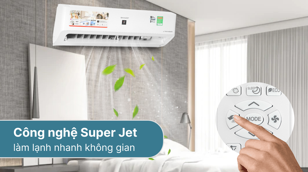 Công nghệ Super Jet của máy lạnh Sharp 1 HP inverter AH-XP10YHW