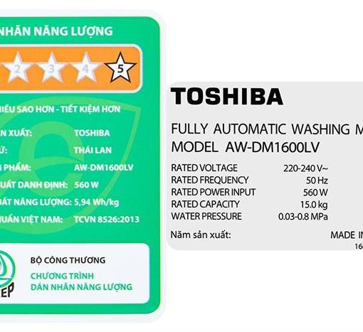 Máy giặt Toshiba 15 kg AW-DM1600LV(SG)