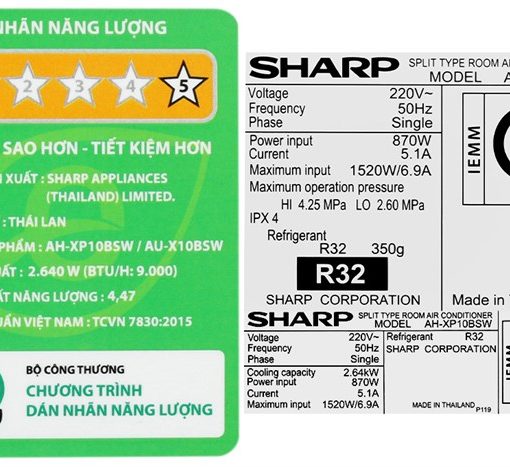 Máy lạnh Sharp 1 HP inverter AH-XP10BSW