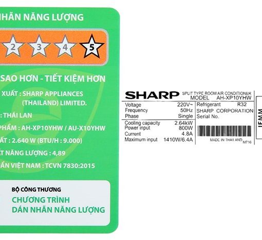 Máy lạnh Sharp 1 HP inverter AH-XP10YHW 9